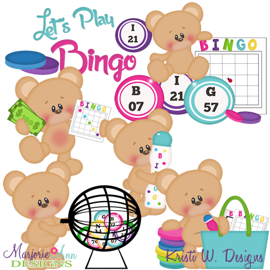 Let's Play Bingo SVG Cutting Files Includes Clipart - Click Image to Close